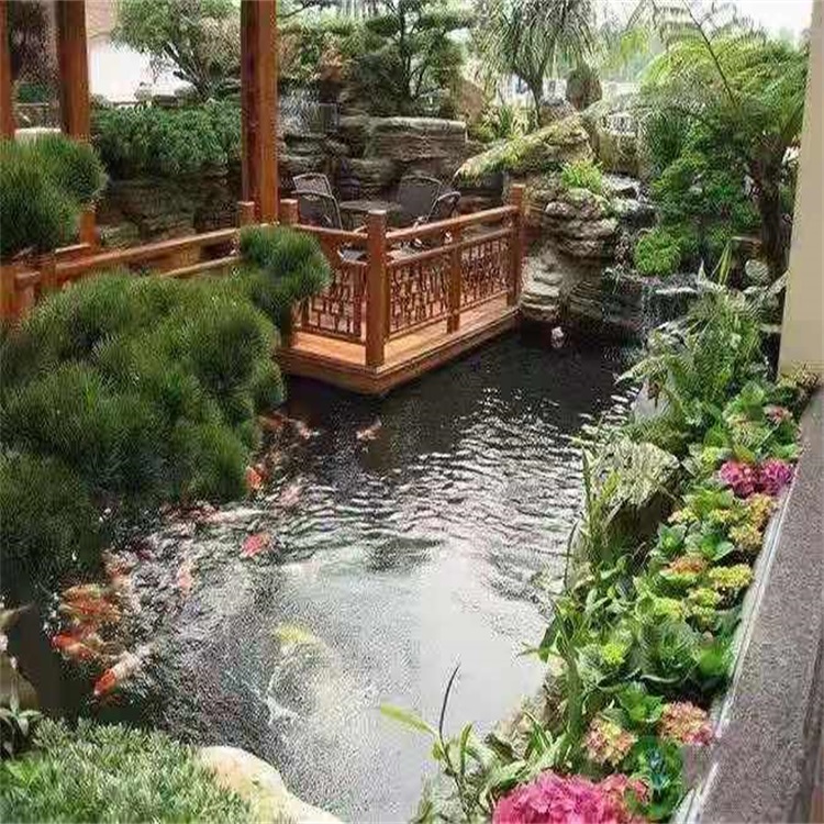 镇巴别墅庭院景观设计鱼池
